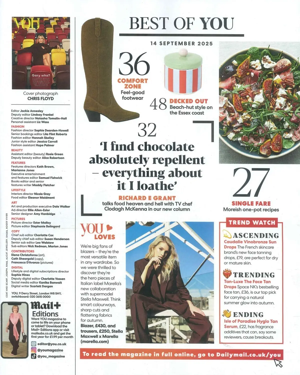You Magazine: Kelly Cates Match of the Day, Clodagh McKenna, Fashion, 14.9.25 - image 2 | Free standard UK delivery included | Discount Quality Products