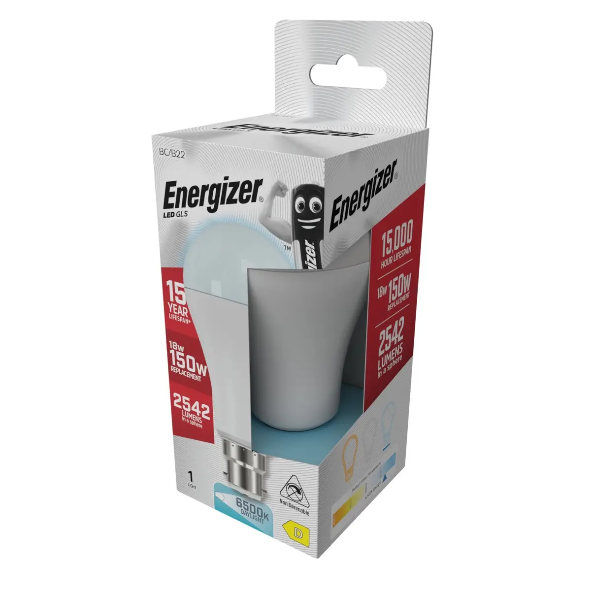 8x 18W (=150W) Energizer GLS BC B22 LED Light Bulb Lamp 6500K Daylight 2542Lm - image 3 | Free standard UK delivery included | Discount Quality Products