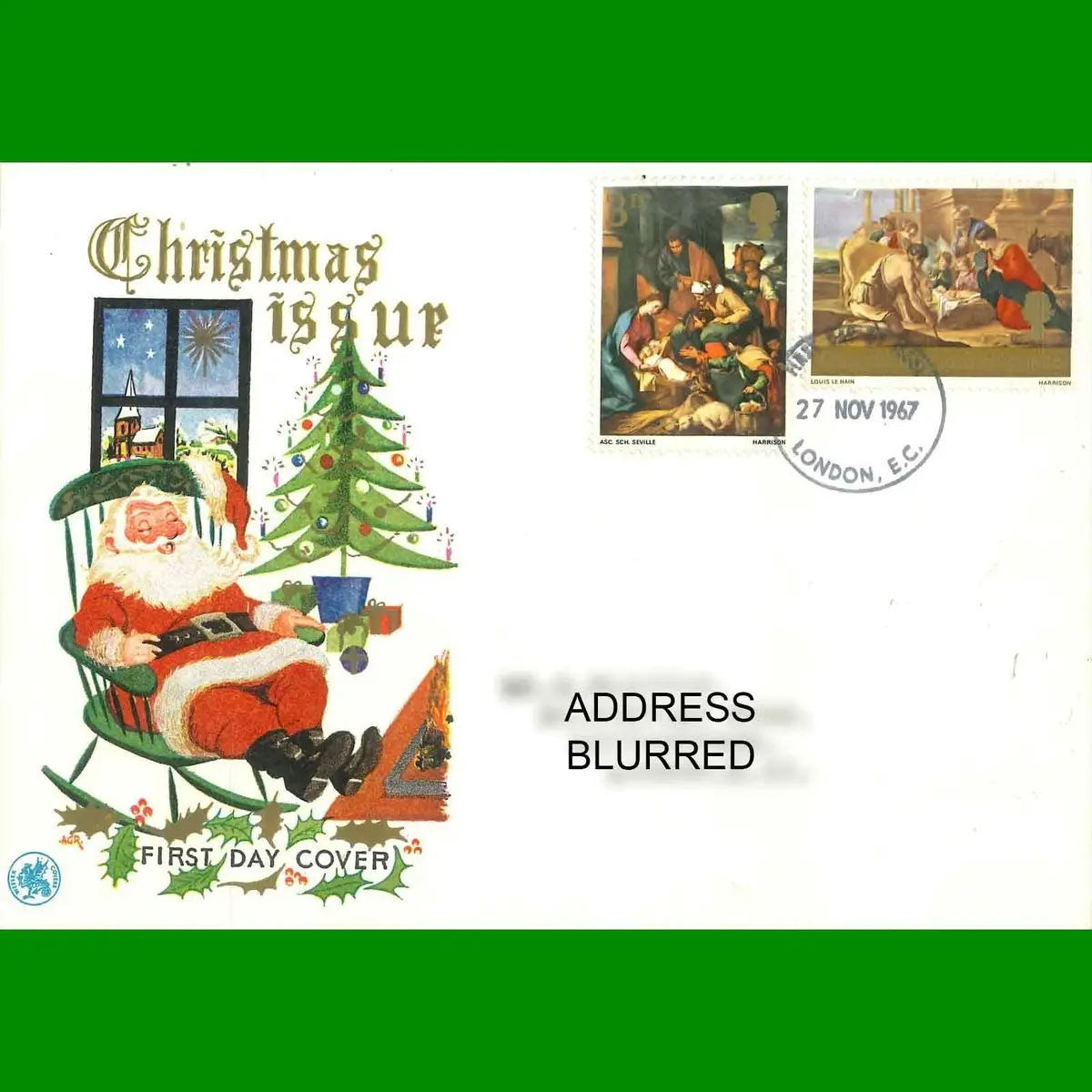 FDC Christmas 1967 Santa Claus, Commemorative First Day Cover Stamps, 27.11.1967