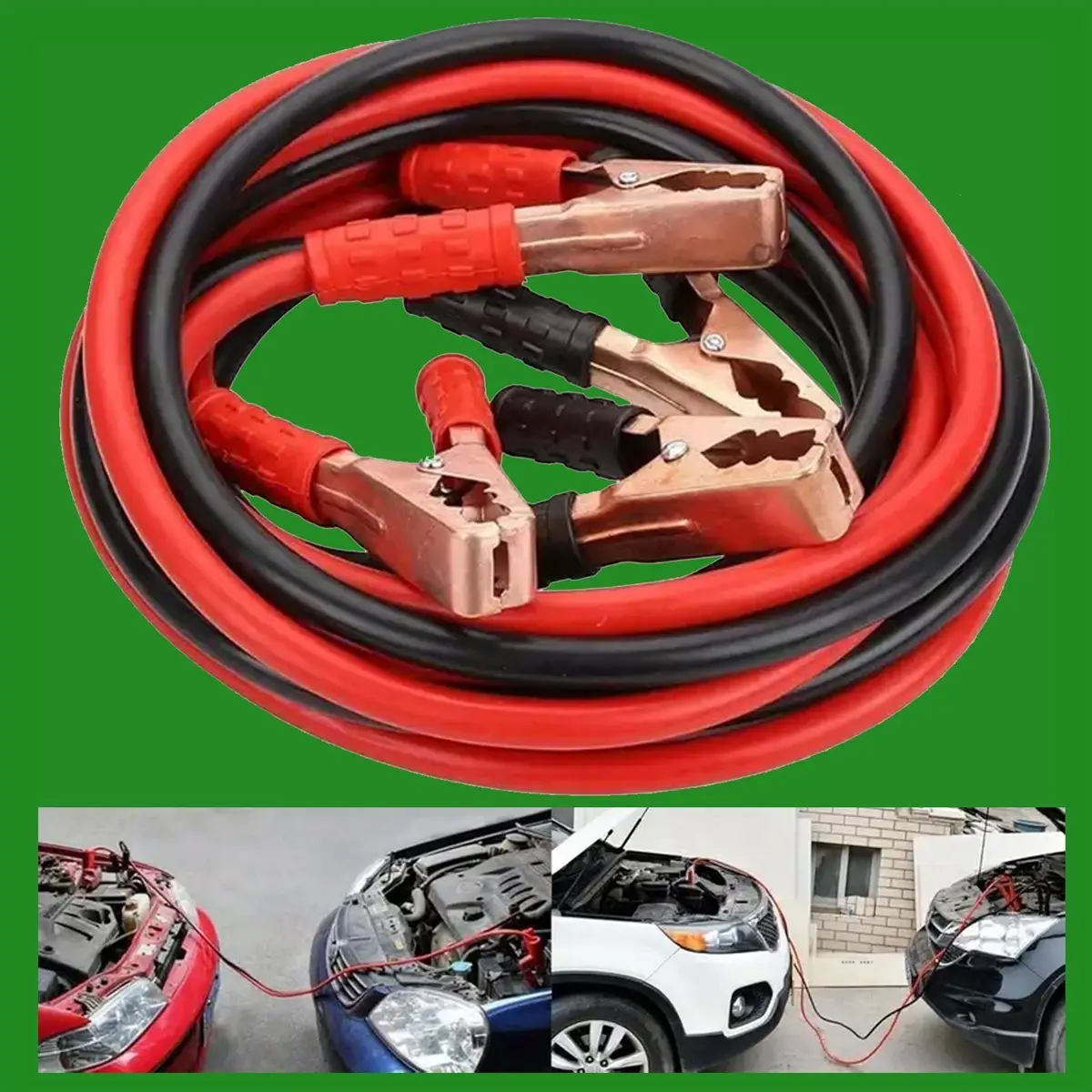 2m 100 AMP Heavy Duty Jump Start Leads Car Van 2 Metre Battery Booster Cables