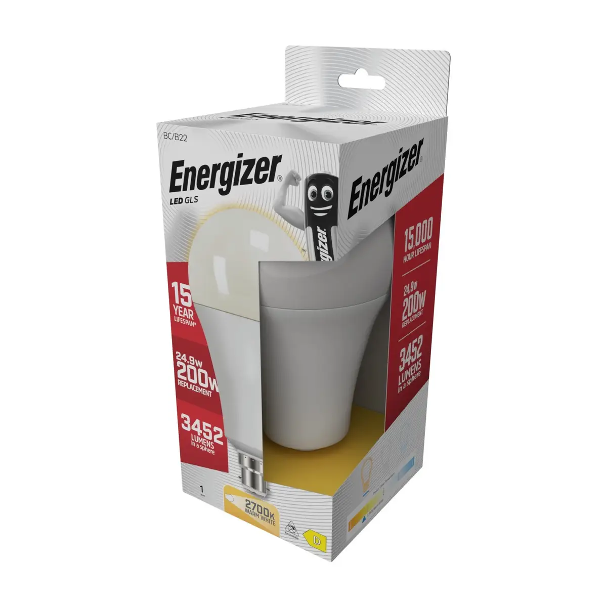 6x 24.9W (=200W) Energizer Large 110mm GLS BC B22 LED Light Bulb Lamp 2700K - image 4 | Free standard UK delivery included | Discount Quality Products