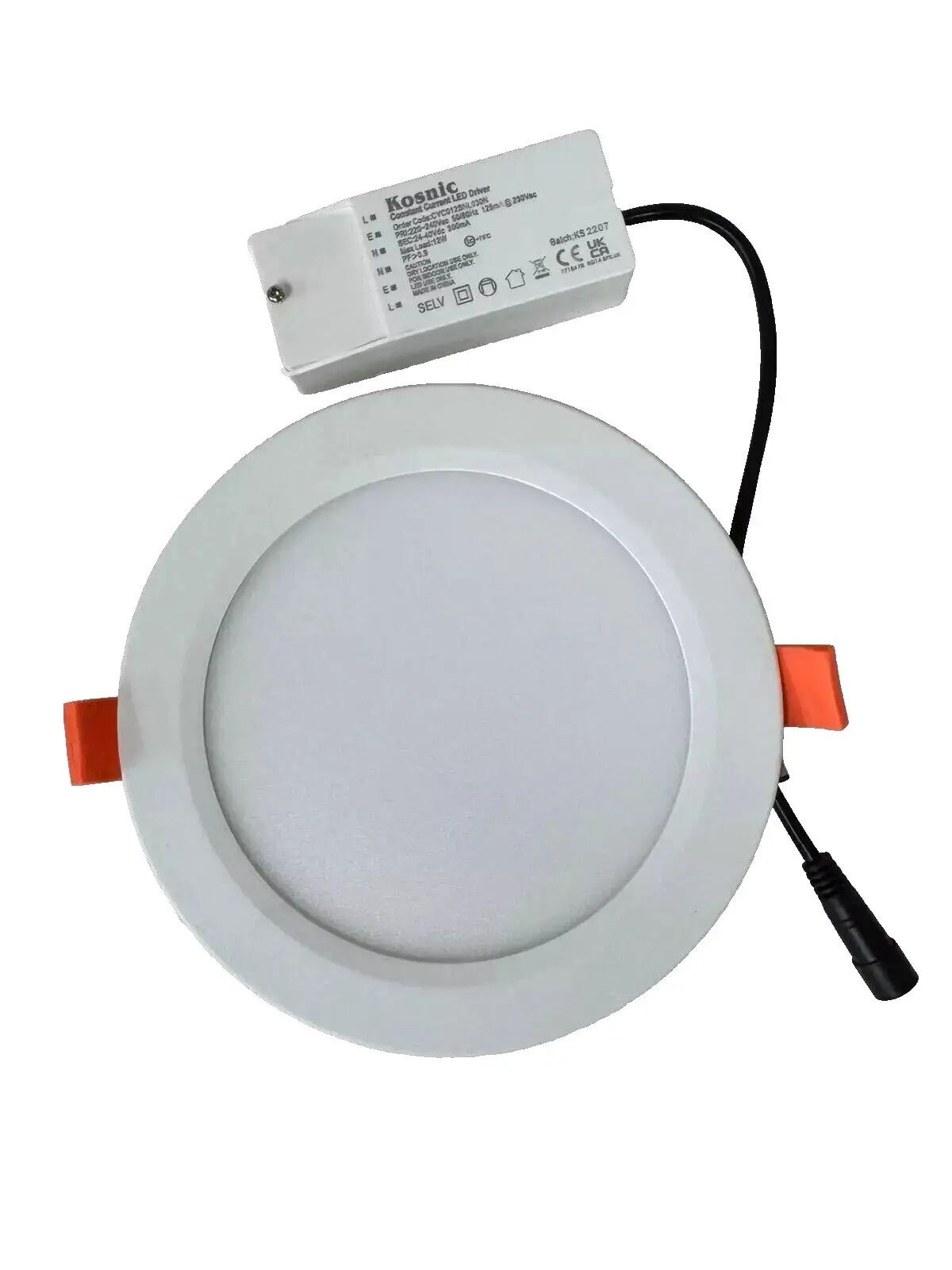 12W Kosnic Recessed Edge-Lit KPNLLS12CF-W30-WHT Circular LED Panel 4000K