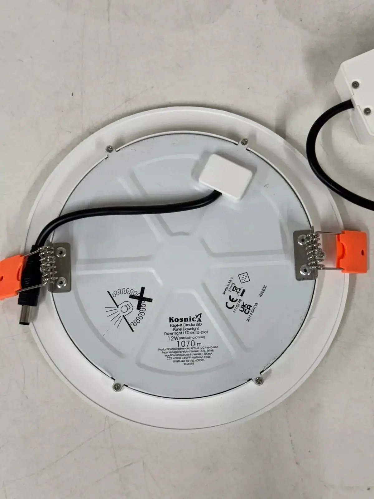 12W Kosnic Recessed Edge-Lit KPNLLS12CF-W30-WHT Circular LED Panel 4000K - image 3 | Free standard UK delivery included | Discount Quality Products
