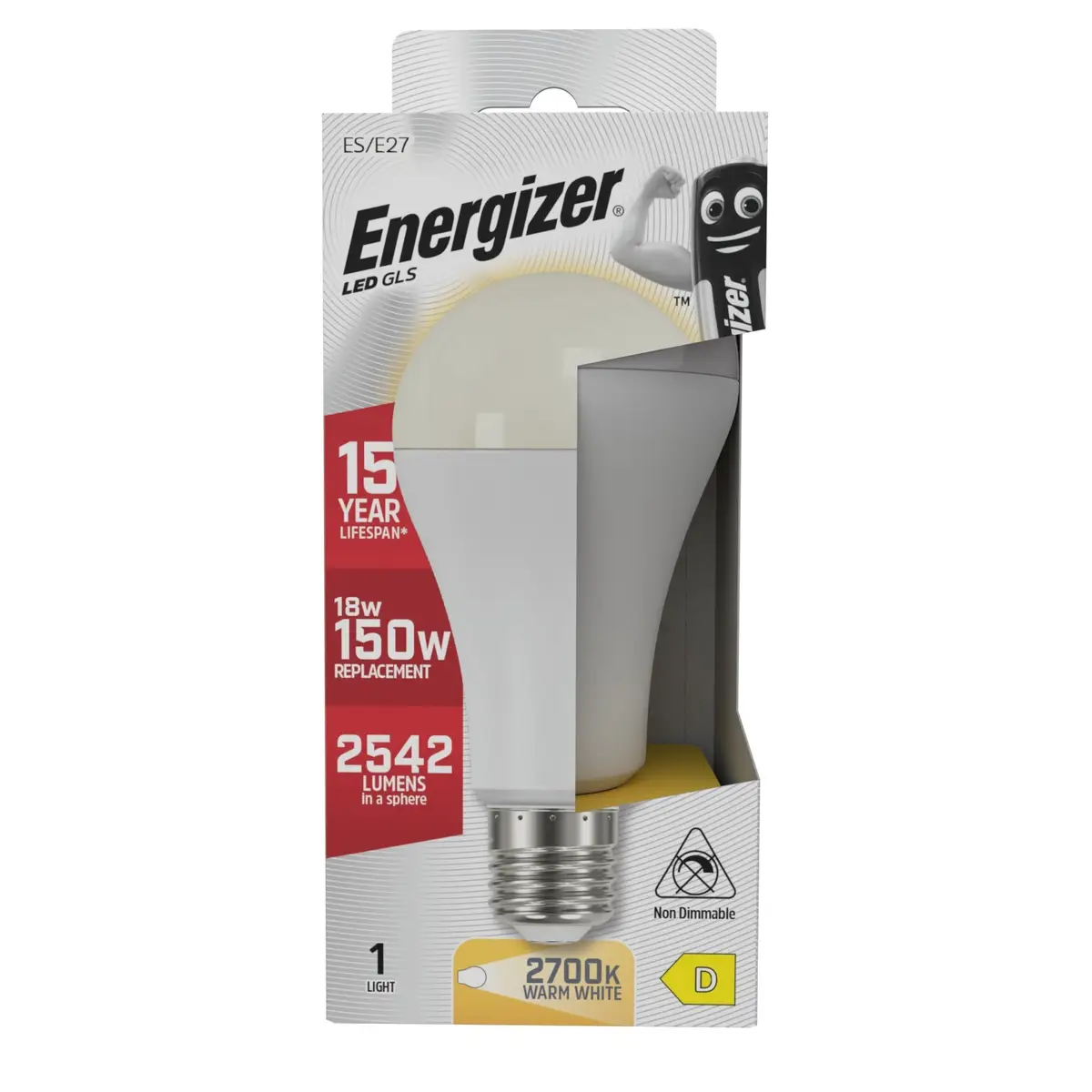 6x 18W (=150W) Energizer GLS ES E27 LED Light Bulb Lamp, 2700K Warm White 2542Lm - image 2 | Free standard UK delivery included | Discount Quality Products