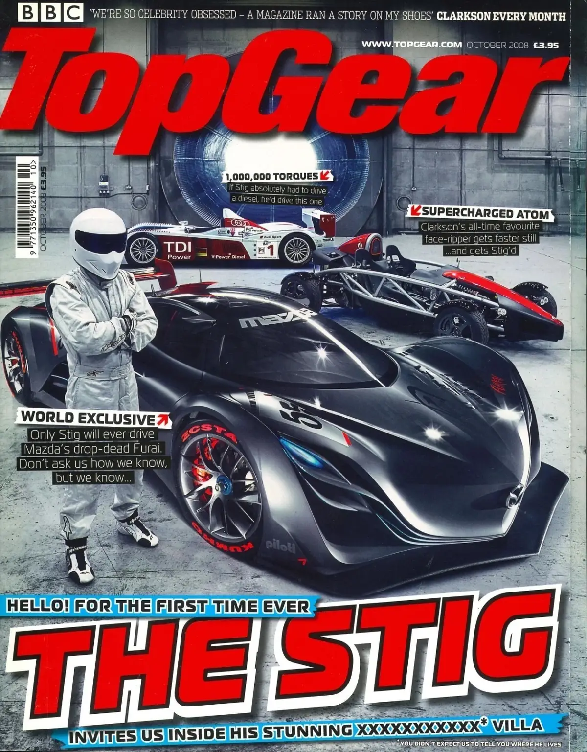 BBC Top Gear Magazine: Issue #183, Mazda, Bugatti Cabrio, Lotus, Jeep, Oct 2008