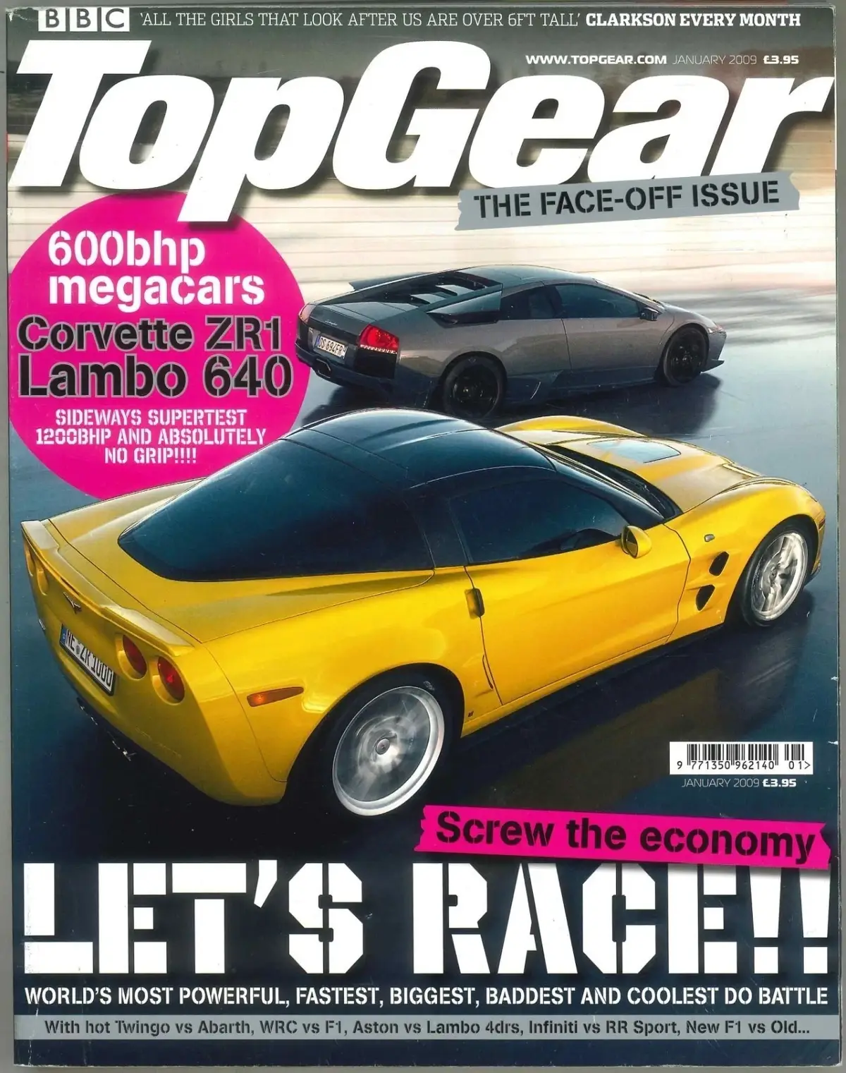 BBC Top Gear Magazine: Issue #187, Corvette ZR1, Lambo LP640, Veyron, Jan 2009