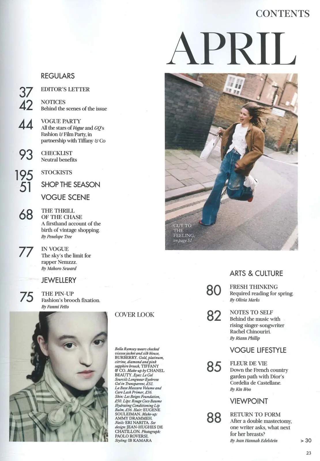 Vogue Magazine: Bella Ramsey, Last of Us, Jorja Smith, Mary Berry, April 2025 - image 2 | Free standard UK delivery included | Discount Quality Products