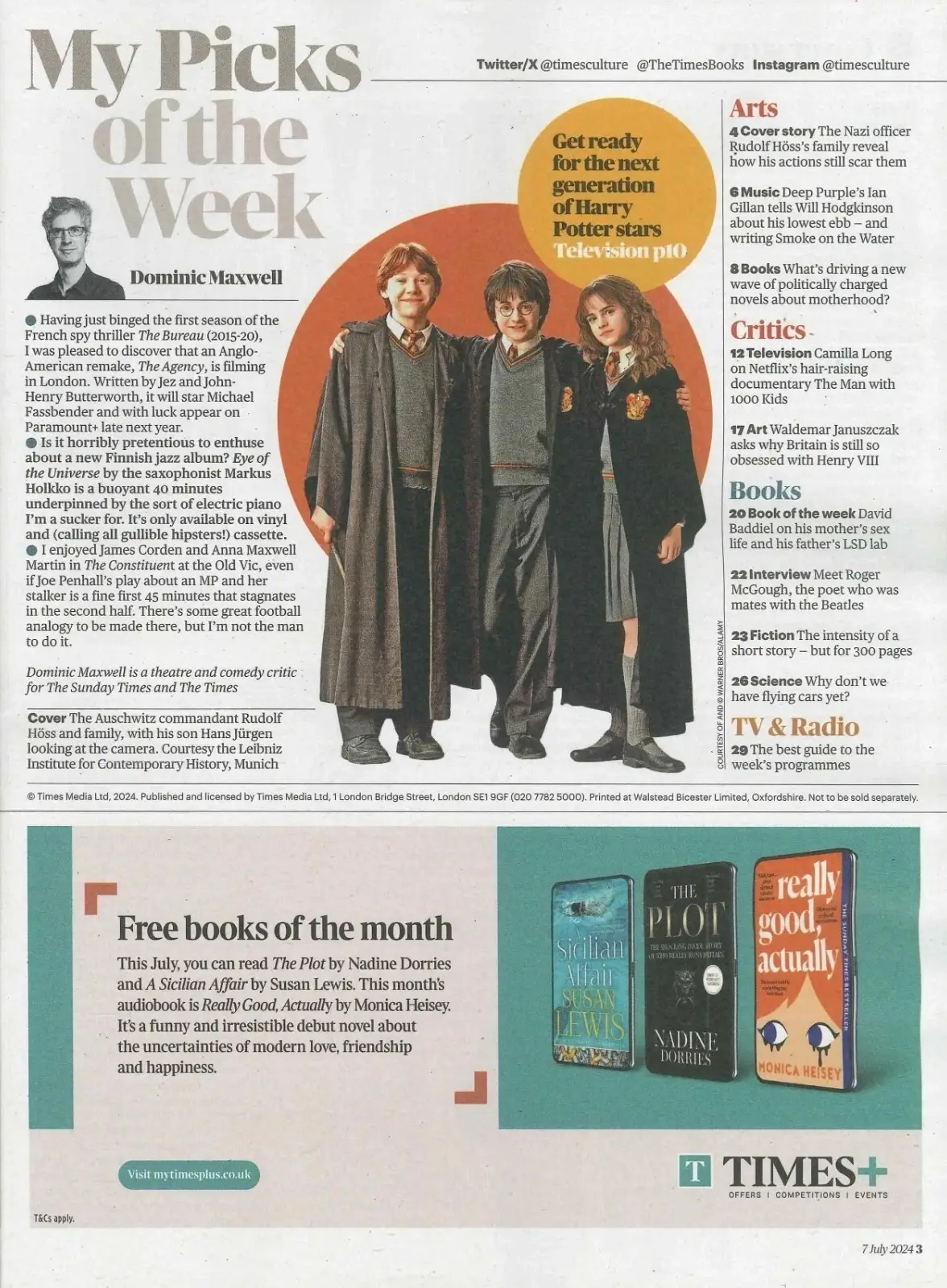 Sunday Times Culture Magazine: Commandant of Auschwitz, Harry Potter, 7.7.24 - image 2 | Free standard UK delivery included | Discount Quality Products