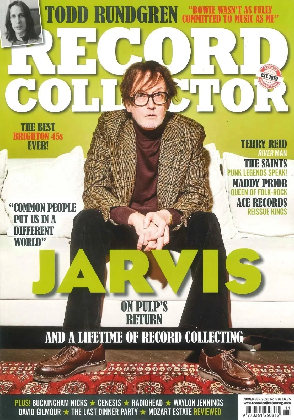 Record Collector Magazine: Jarvis Cocker, Pulp's Return, Todd Rundgren, Nov 2025