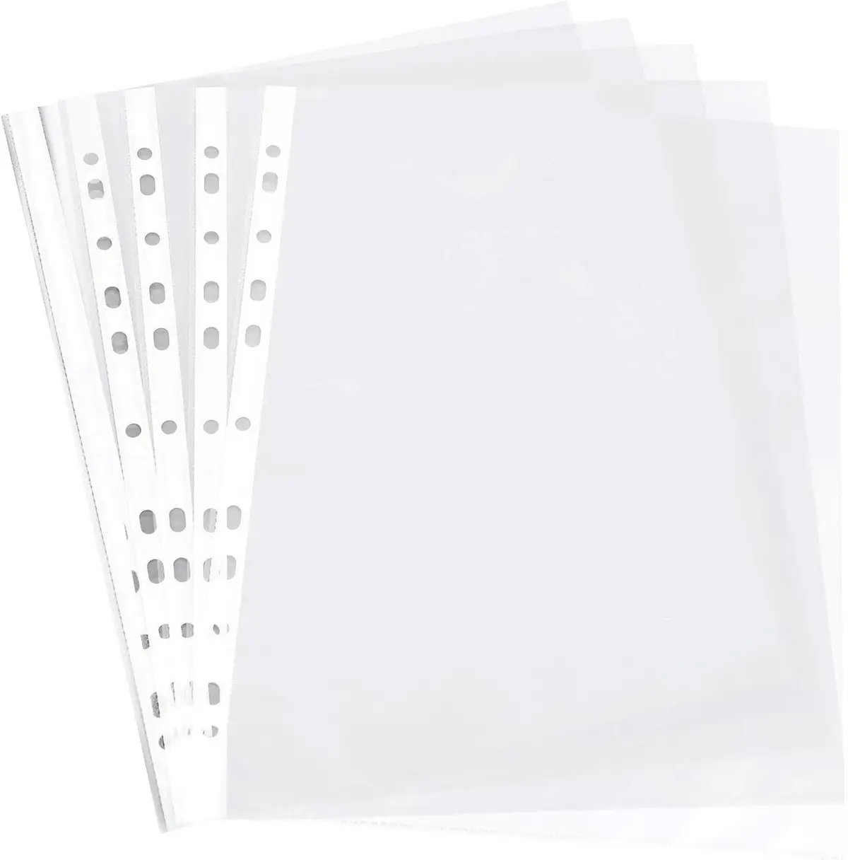 100x A4 Clear Plastic Punched Pockets Sleeves Folders Ring Binder Filing Wallets