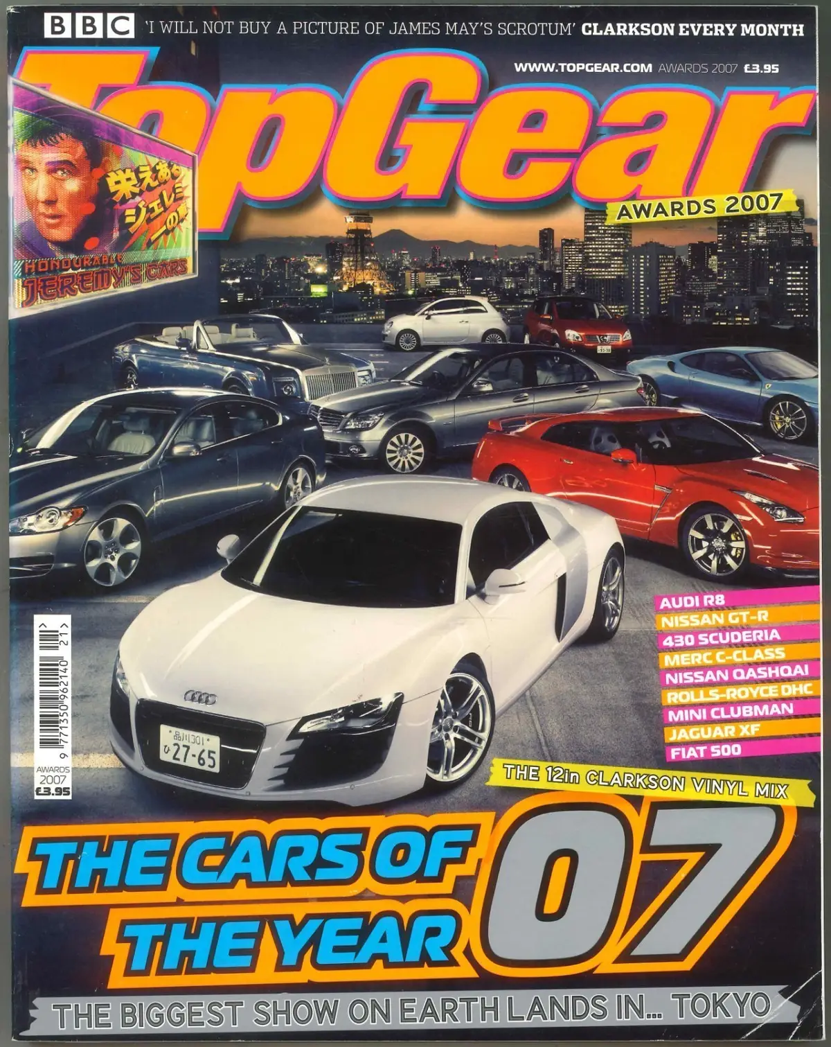 BBC Top Gear Magazine Issue 174, Clarkson Cover, Jaguar XF, Awards 2007 (Crease)