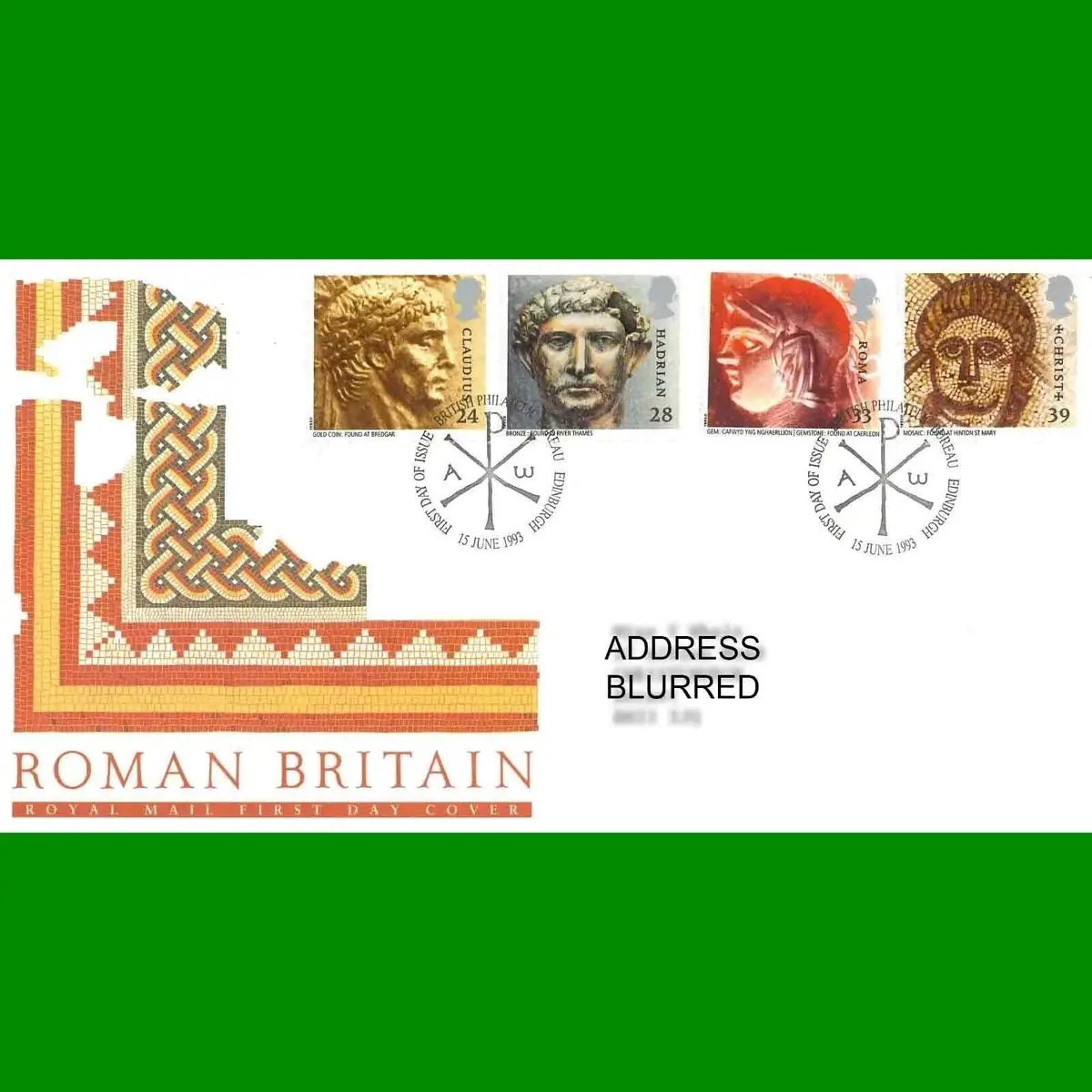 FDC Roman Britain Commemorative Royal Mail First Day Cover Stamps, 15.6.1993