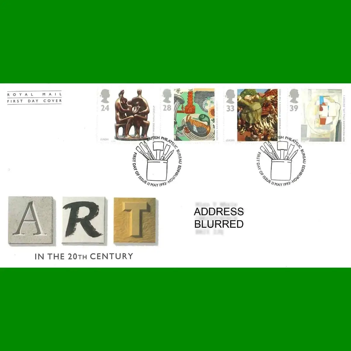 FDC Art in the 20th Century Royal Mail First Day Cover Stamps, 11.5.1993