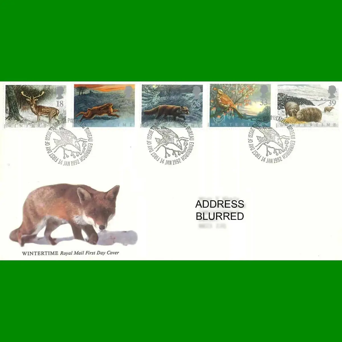 FDC Wintertime Commemorative Royal Mail First Day Cover Stamps, 14.1.1992 - Stamps & First Day Covers | Free standard UK delivery included | Discount Quality Products
