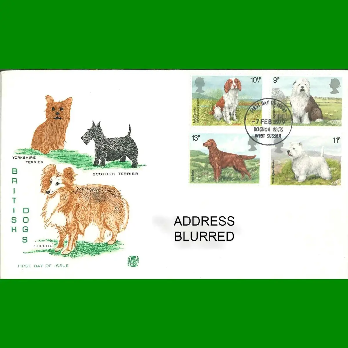 FDC British Dogs Commemorative, First Day Cover Stamps, 7.2.1979
