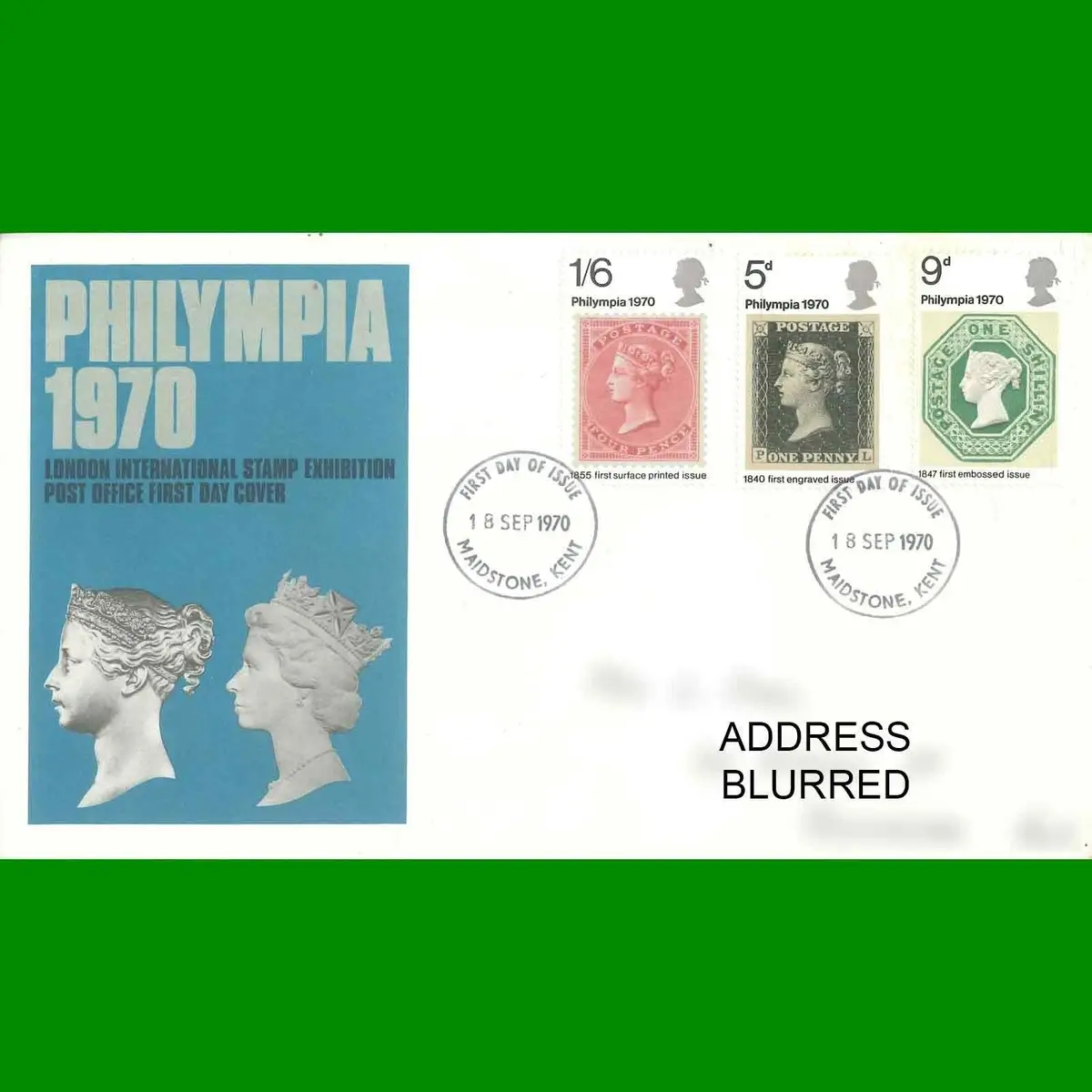 FDC Philympia London Stamp Exhibition, Post Office First Day Cover 18.9.1970