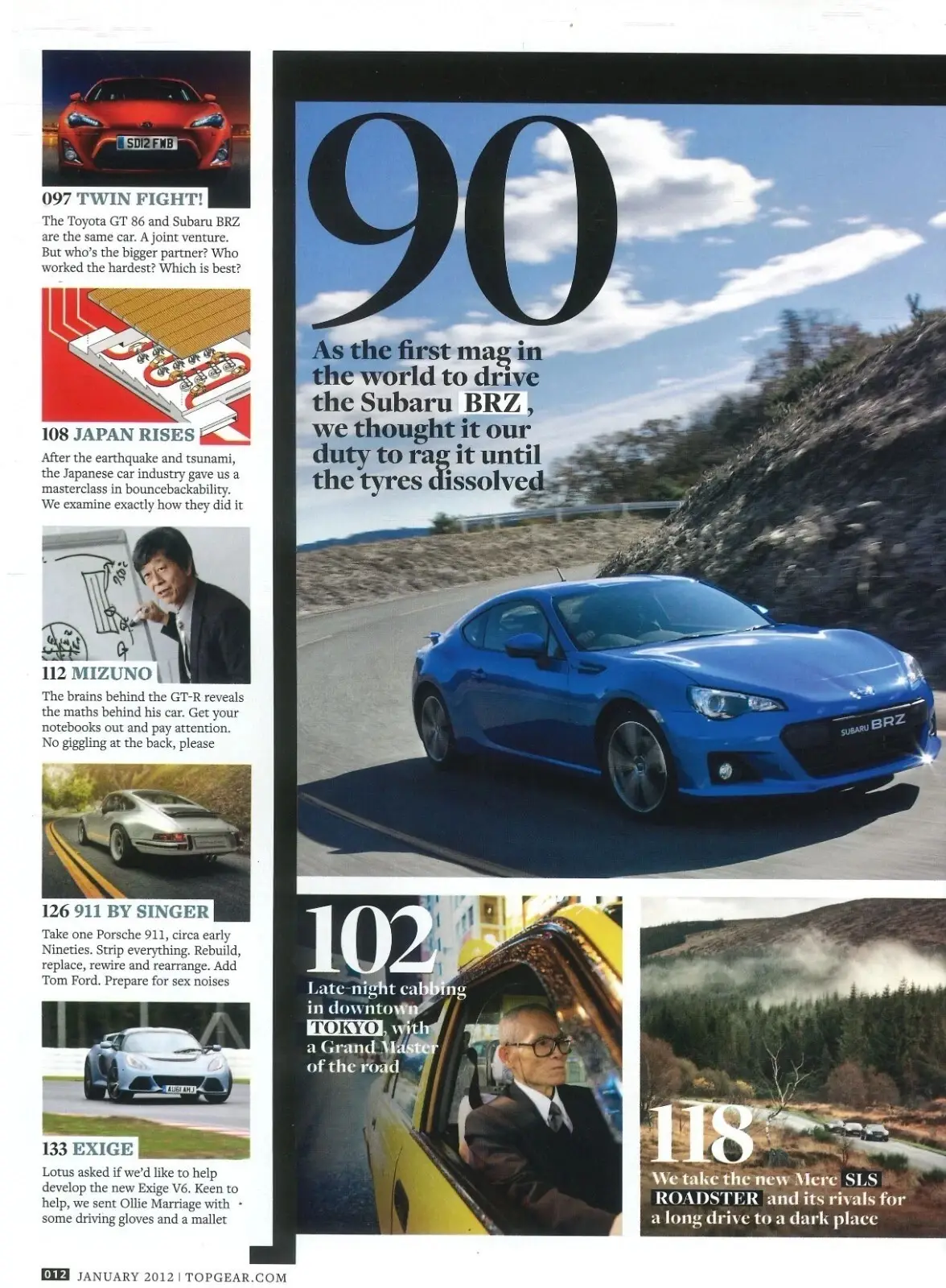BBC Top Gear Magazine Issue #226, Subaru BRZ, Porsche 911, Lotus, BMW, Jan 2012 - image 3 | Free standard UK delivery included | Discount Quality Products