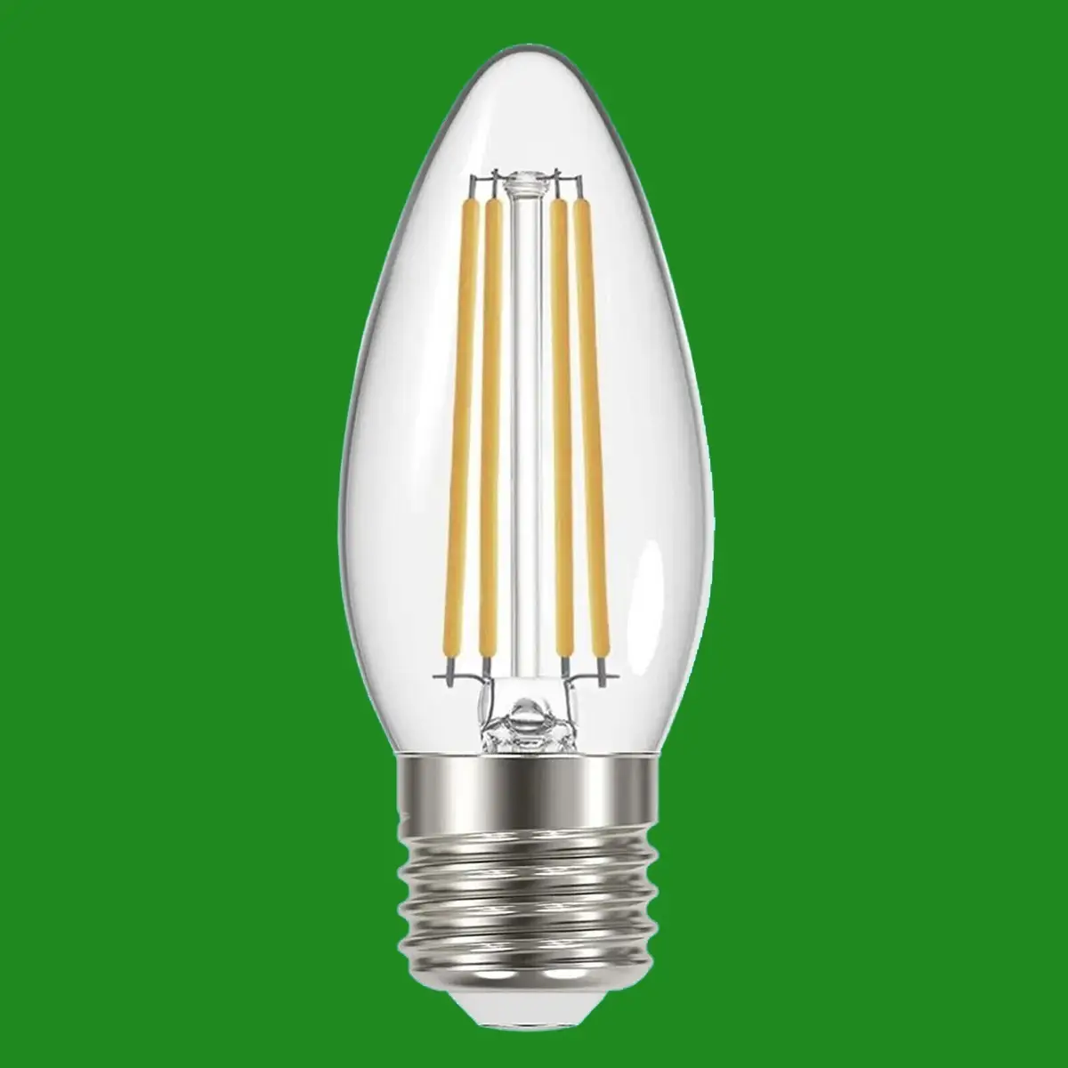 4x 4W (=40W) Clear LED Filament Candle ES E27 Edison Screw 2700K Light Bulb Lamp