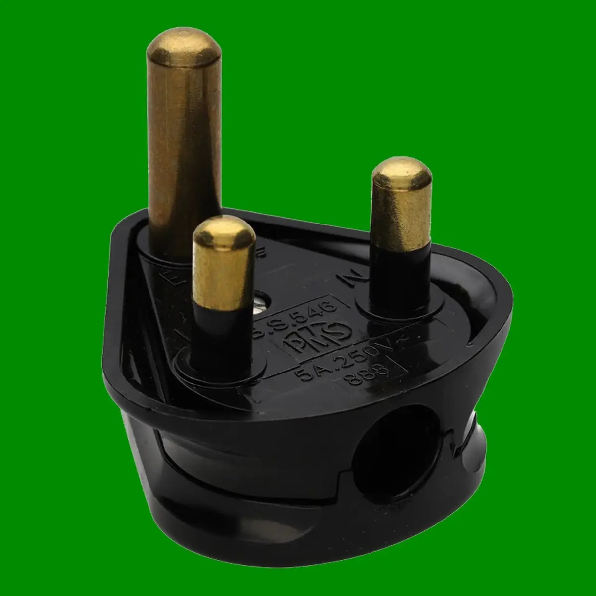1x 5A Black Round 3 Pin Mains Plug, BS546/A 5 Amp, For Stage & Theatre Lighting - image 4 | Free standard UK delivery included | Discount Quality Products