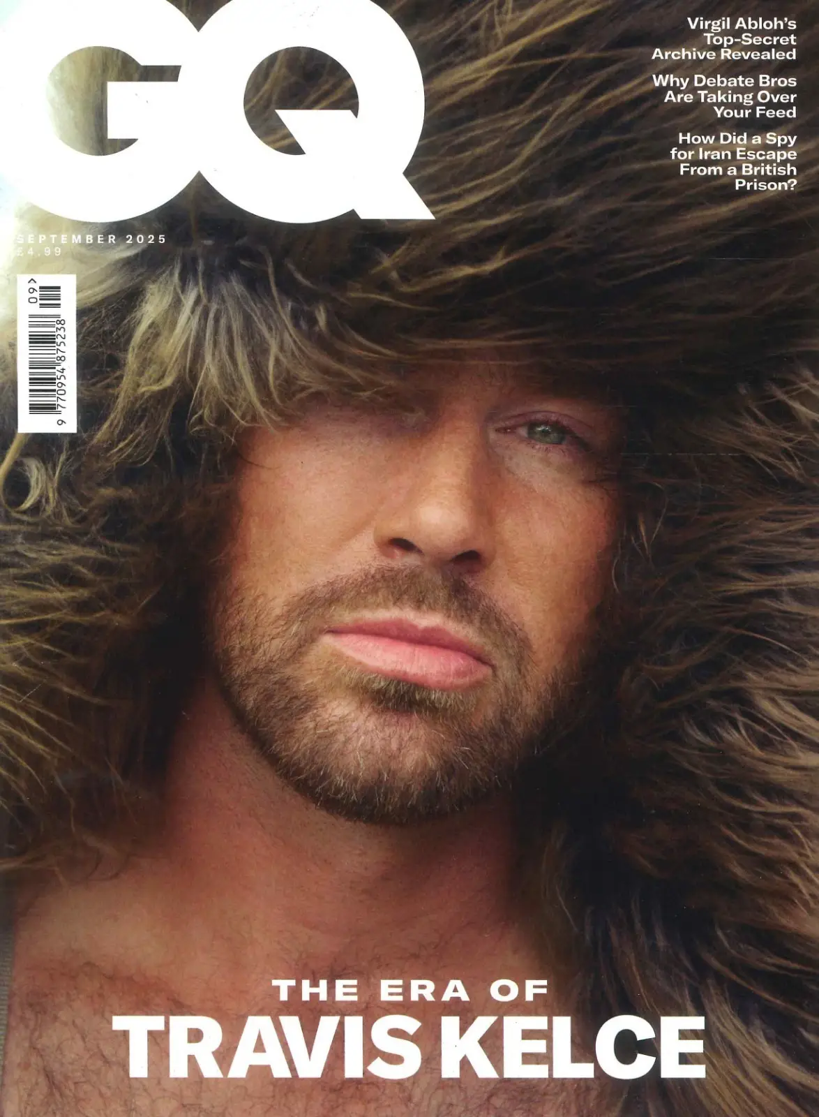 GQ Magazine: Travis Kelce Taylor Swift Fiancé, Virgil Abloh, Style, Sept 2025