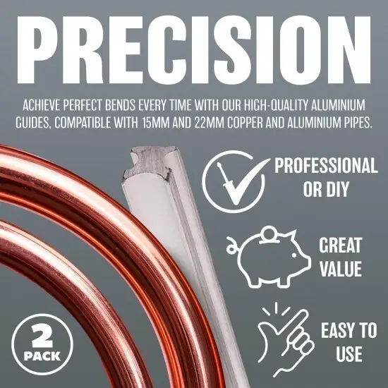 2pc Pipe Bender Profiles Guides for Copper, Aluminium & Steel Pipes, 15mm & 22mm - image 7 | Free standard UK delivery included | Discount Quality Products