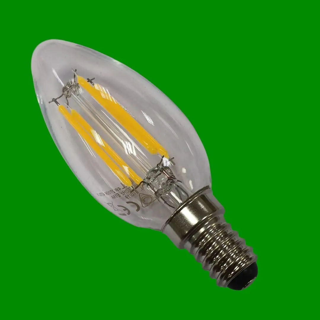 1x4W (=40W) Bell LED Dimmable Filament Candle Low Energy Light Bulb SES E14 Lamp - image 3 | Free standard UK delivery included | Discount Quality Products