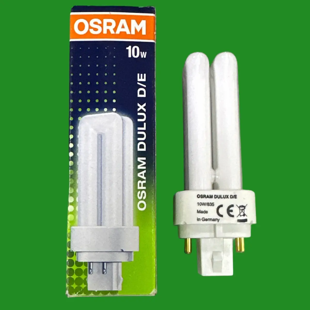 2x 10W OSRAM Dimmable G24q-1, 4 pin 3500K Low Energy CFL PL Light Bulb Lamp - Free standard UK delivery included | Discount Quality Products