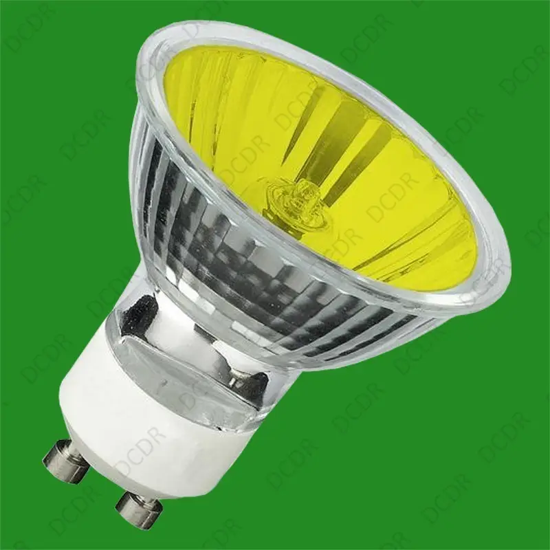 10x 50W GU10 Yellow Coloured Dimmable Halogen Reflector Spot Down Light Bulb