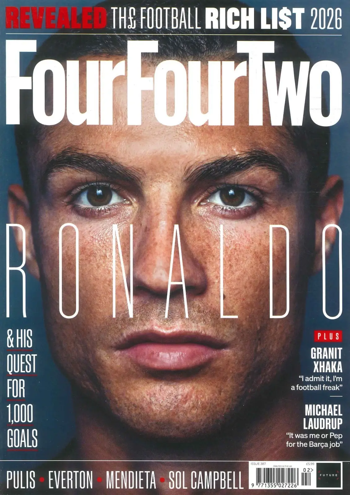 FourFourTwo Magazine: Cristiano Ronaldo, Football Soccer Rich List, Feb 2026