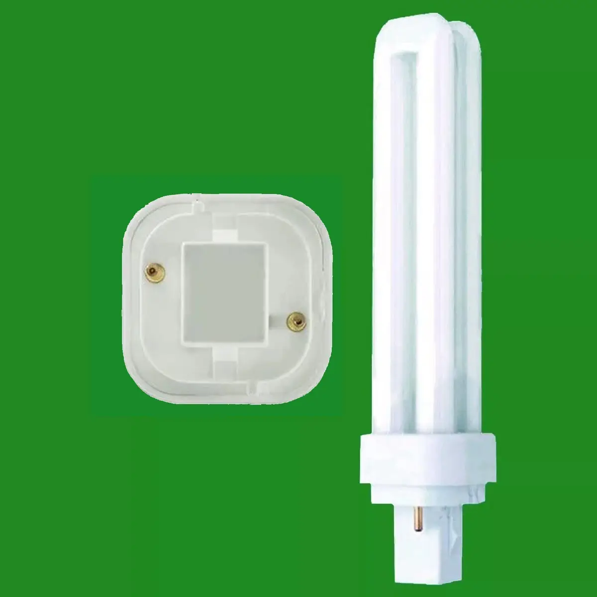 2x 18W (=100W) GE G24d-2, 2 pin 3500K Biax D Low Energy CFL Light Bulbs 830 Lamp - image 4 | Free standard UK delivery included | Discount Quality Products