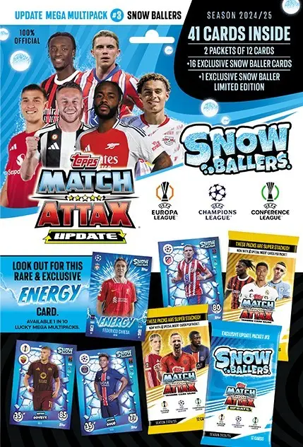 Match Attax, Football, Soccer, UEFA League 2025 Cards, Update Mega Multipack #3