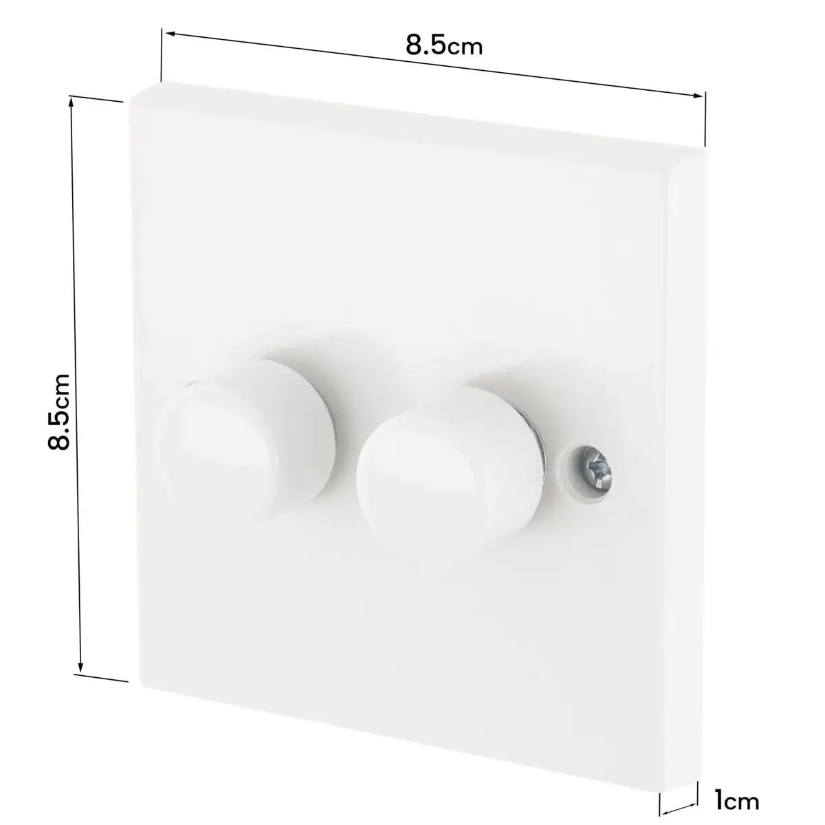 1x Dimmer Light Switch 2 Gang 2 Way Lighting Lamp Rotary Knob, 60W-400W White - image 4 | Free standard UK delivery included | Discount Quality Products