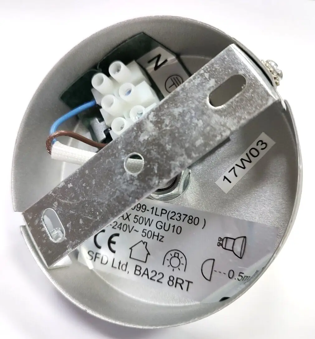 1x Silver Round Plate GU10 Spotlight Fitting, Ceiling, Wall Mount, Max 50W - image 3 | Free standard UK delivery included | Discount Quality Products