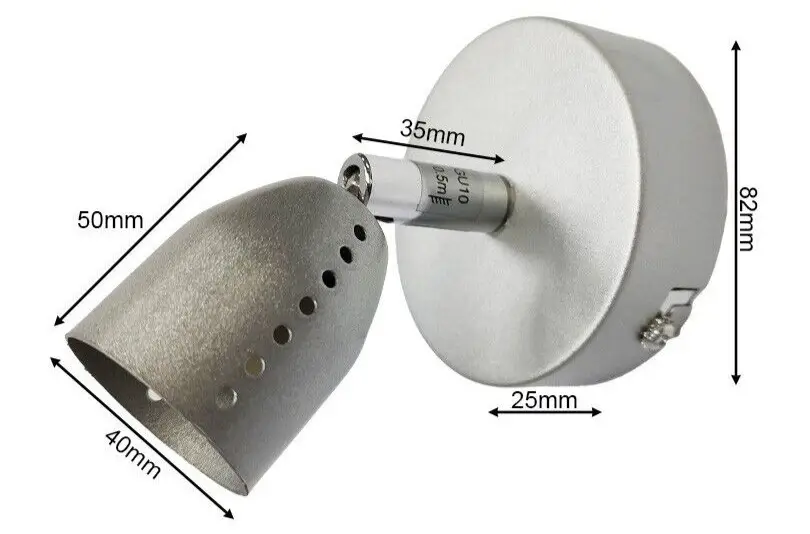 1x Silver Round Plate GU10 Spotlight Fitting, Ceiling, Wall Mount, Max 50W - image 7 | Free standard UK delivery included | Discount Quality Products