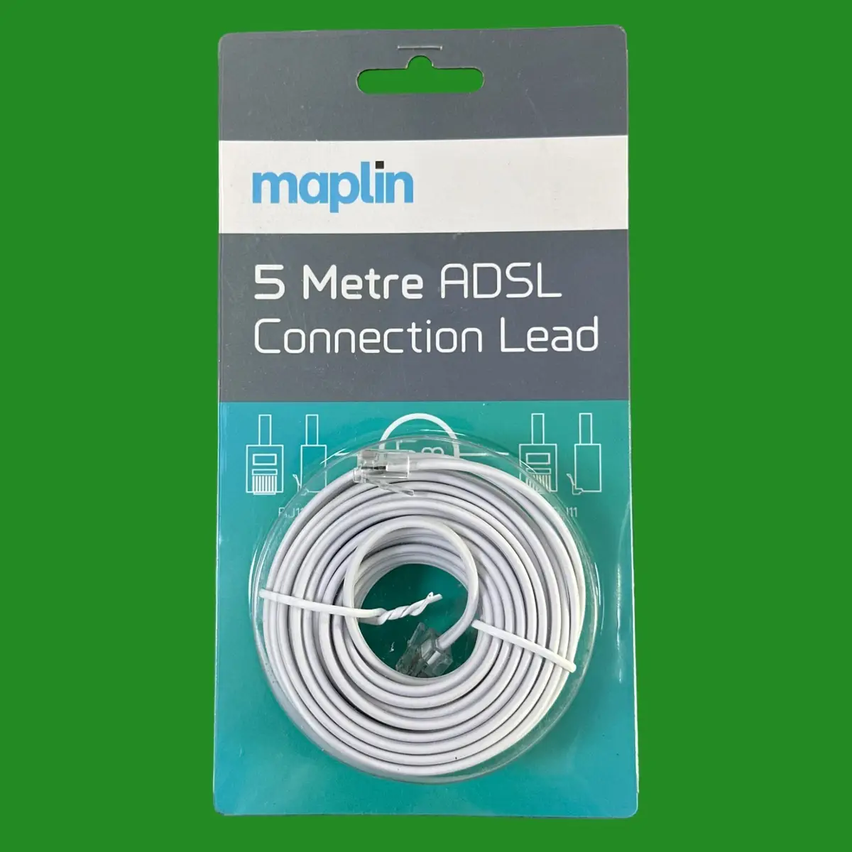 1x 5m Maplin ADSL Broadband Cable Lead Shielded RJ11 Phone Fax Internet Router
