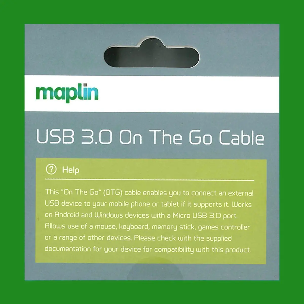 Maplin Male Micro USB 3.0 to Female USB OTG On The Go 15cm Cable Mobile Adapter - image 3 | Free standard UK delivery included | Discount Quality Products