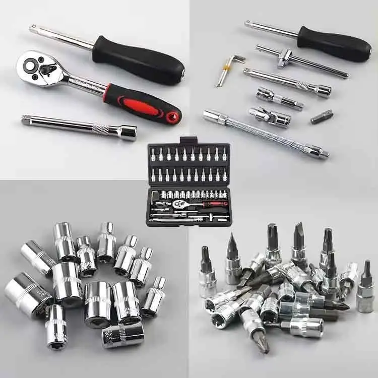 Multi-functional 46 Pcs Car Auto Repair Tool Kit Case Set Ratchet Wrench Socket - image 2 | Free standard UK delivery included | Discount Quality Products
