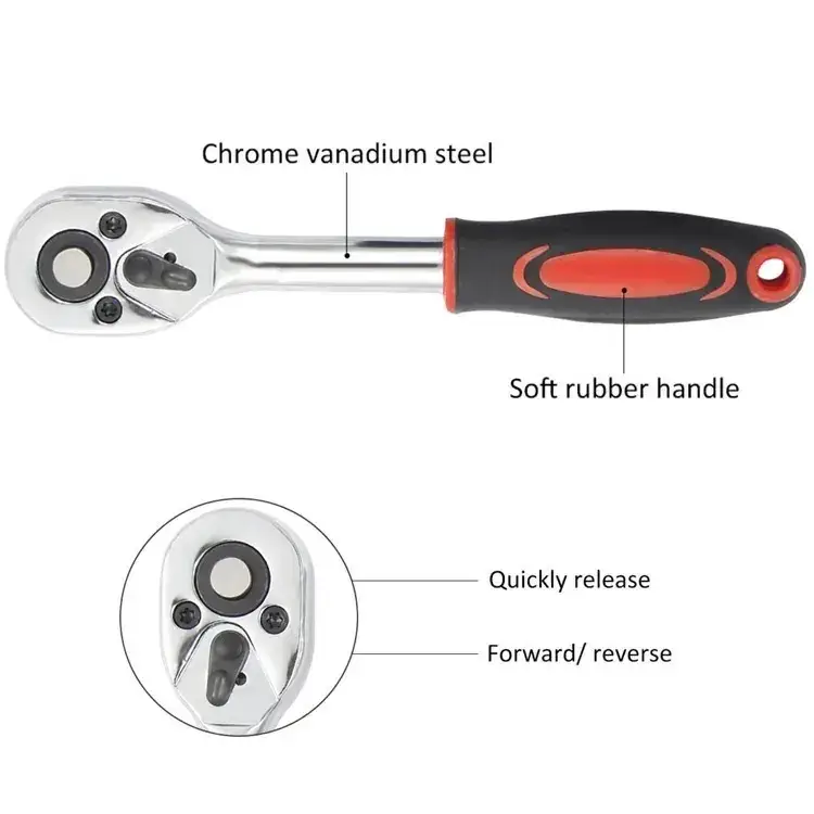 Multi-functional 46 Pcs Car Auto Repair Tool Kit Case Set Ratchet Wrench Socket - image 3 | Free standard UK delivery included | Discount Quality Products