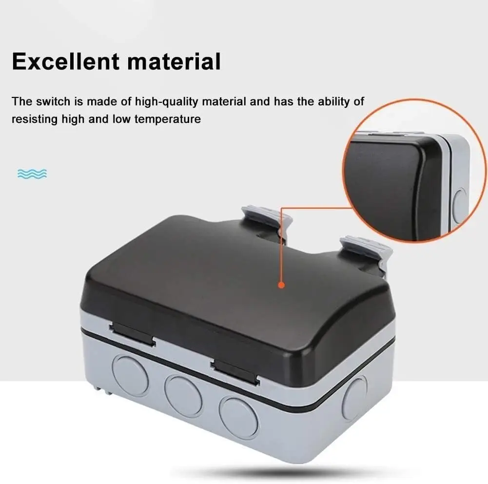 1x 2 Gang UK Mains Switched Outdoor Sealed Weatherproof Double Socket, IP66, 13A - image 5 | Free standard UK delivery included | Discount Quality Products