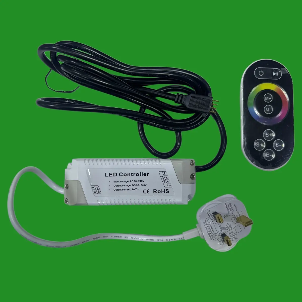 Power Supply &amp; Remote Control for Ansell Concho 30m RGB LED AC Strip Light