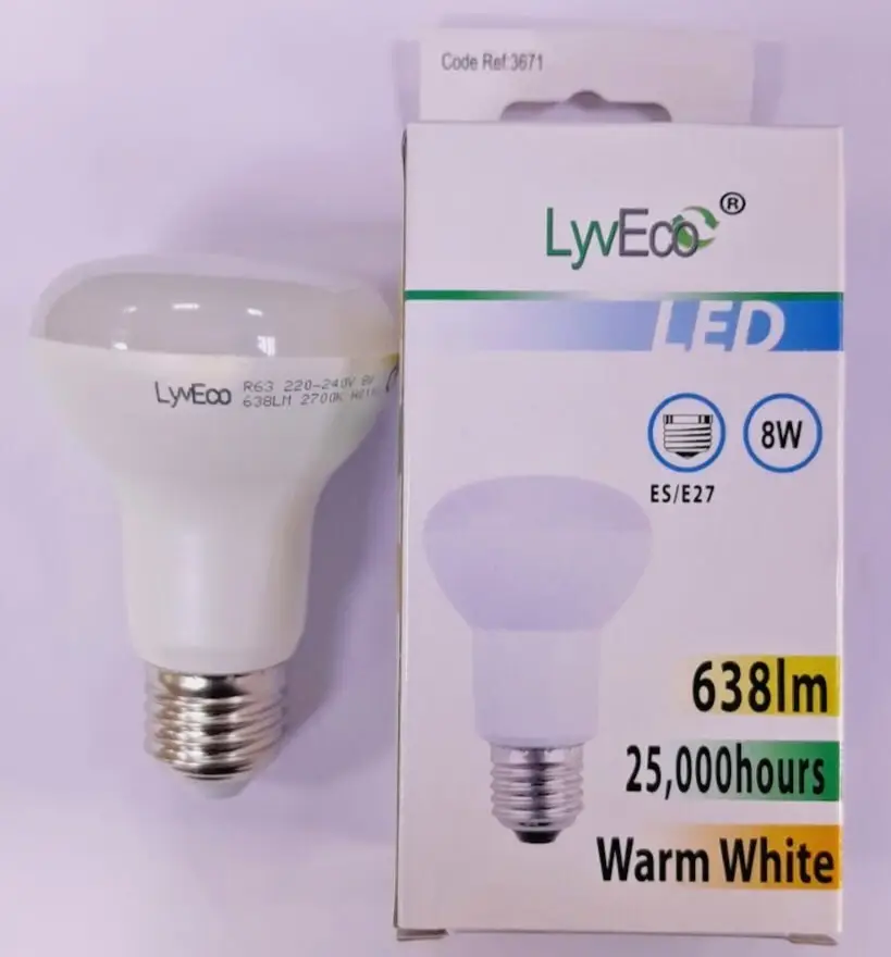 1x 8W (=55W) R63 LED Pearl Reflector Light Bulbs 2700K ES E27 Edison Screw Lamp