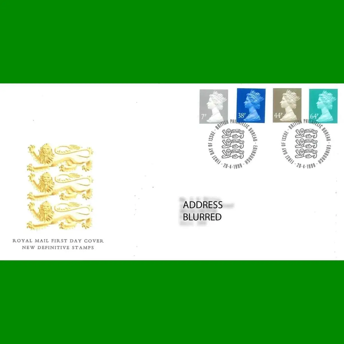 FDC Queen Elizabeth II Definitive Royal Mail First Day Cover Stamps, 20.4.1999