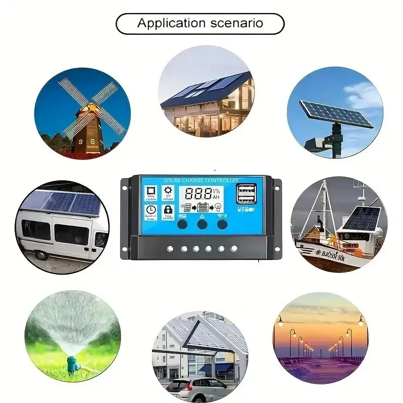 80A Solar Panel Battery Charge Controller 12V 24V, Dual USB Port, LCD Display - image 7 | Free standard UK delivery included | Discount Quality Products