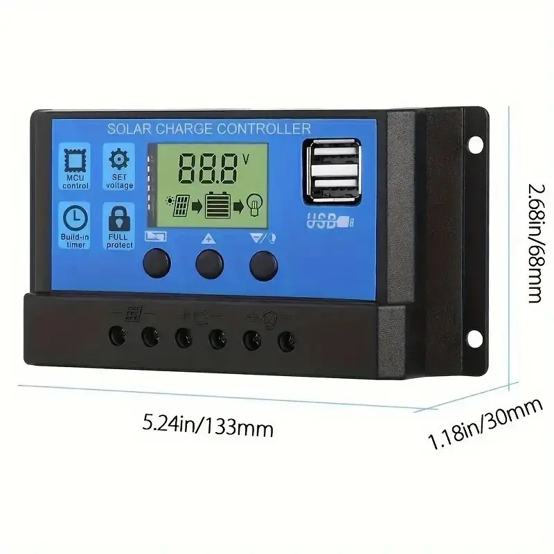80A Solar Panel Battery Charge Controller 12V 24V, Dual USB Port, LCD Display - image 8 | Free standard UK delivery included | Discount Quality Products