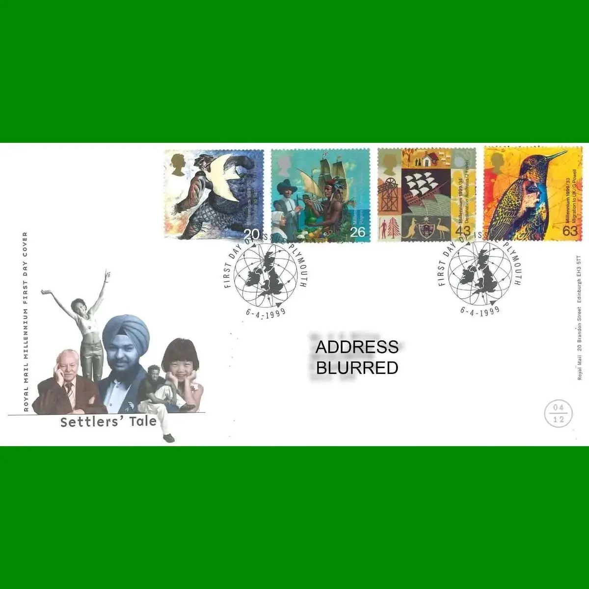 FDC Settlers' Tale Commemorative Royal Mail First Day Cover Stamps, 6.4.1999