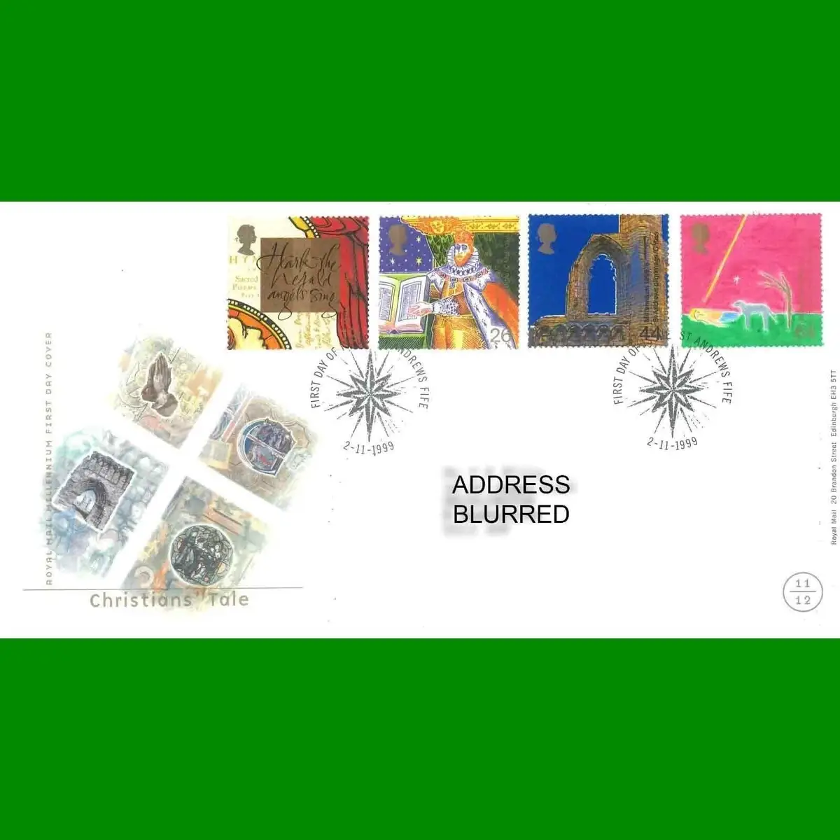 FDC Christians' Tale Commemorative Royal Mail First Day Cover Stamps, 2.11.1999