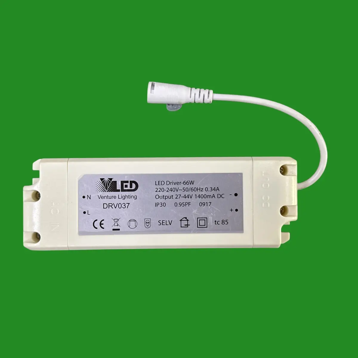 66W 27V-44V Venture DRV037 LED Driver Power Supply Transformer,  IP30, 1400mA