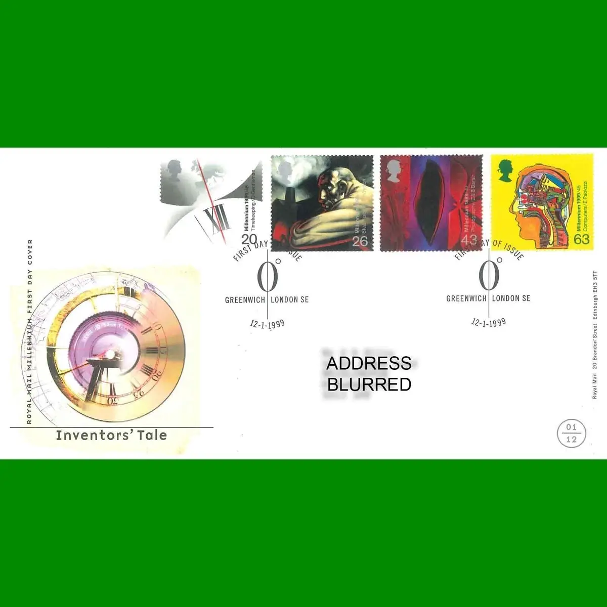 FDC Inventors' Tale Commemorative Royal Mail First Day Cover Stamps, 12.1.1999