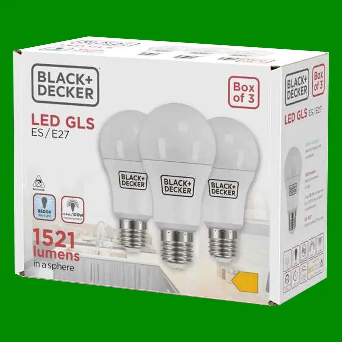 9x 12.6W (=100W) LED GLS A60 Daylight White 6500K Edison Screw ES E27 Light Bulb