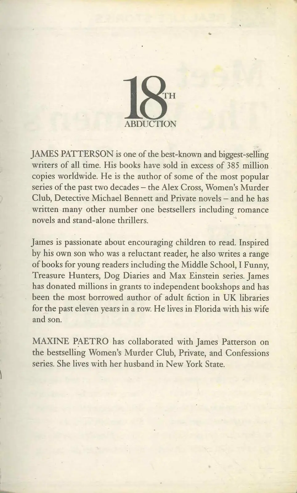 18th Abduction, J. Patterson & M. Paetro Women's Murder Crime Thriller Paperback - image 3 | Free standard UK delivery included | Discount Quality Products